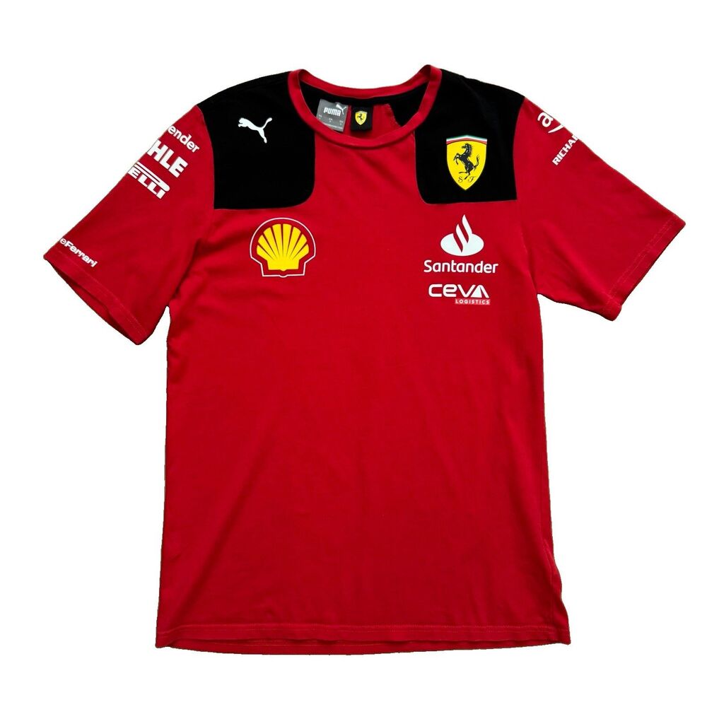 Puma Scuderia Ferrari F1 Team T-Shirt Shell Santander Ceva Mens Size S Red